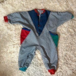 Vintage Denim Toddler Romper